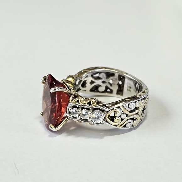 Retired Gems En Vogue 7.79ctw Andesine & White Zircon Cocktail 💍 Sz 6! 🔥 - Picture 8 of 9